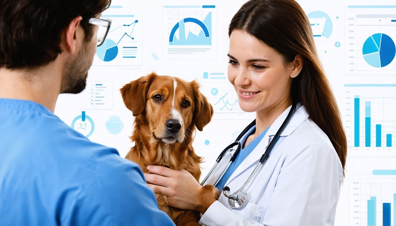 A veterinarian discussing gut health and microbiome balance with a dog owner