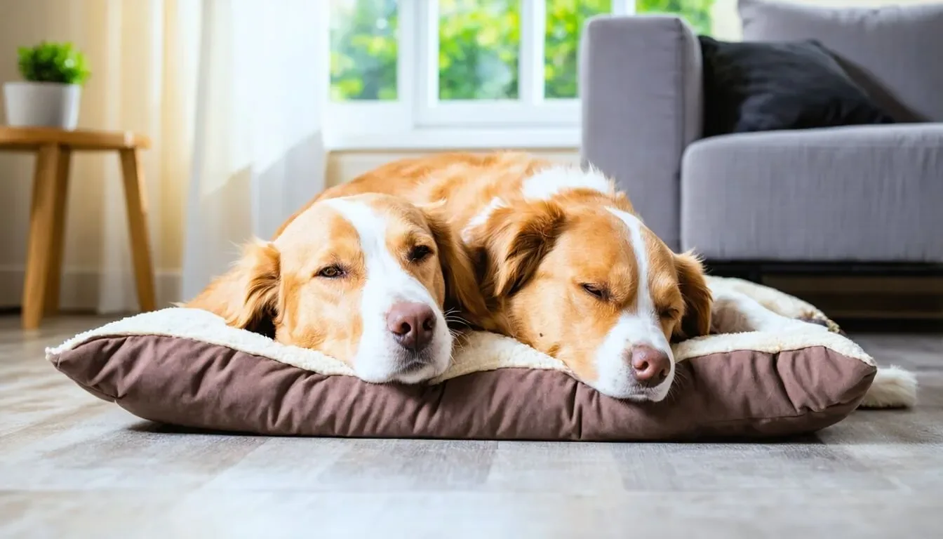 A dog resting comfortably at home, emphasising the importance of gut health