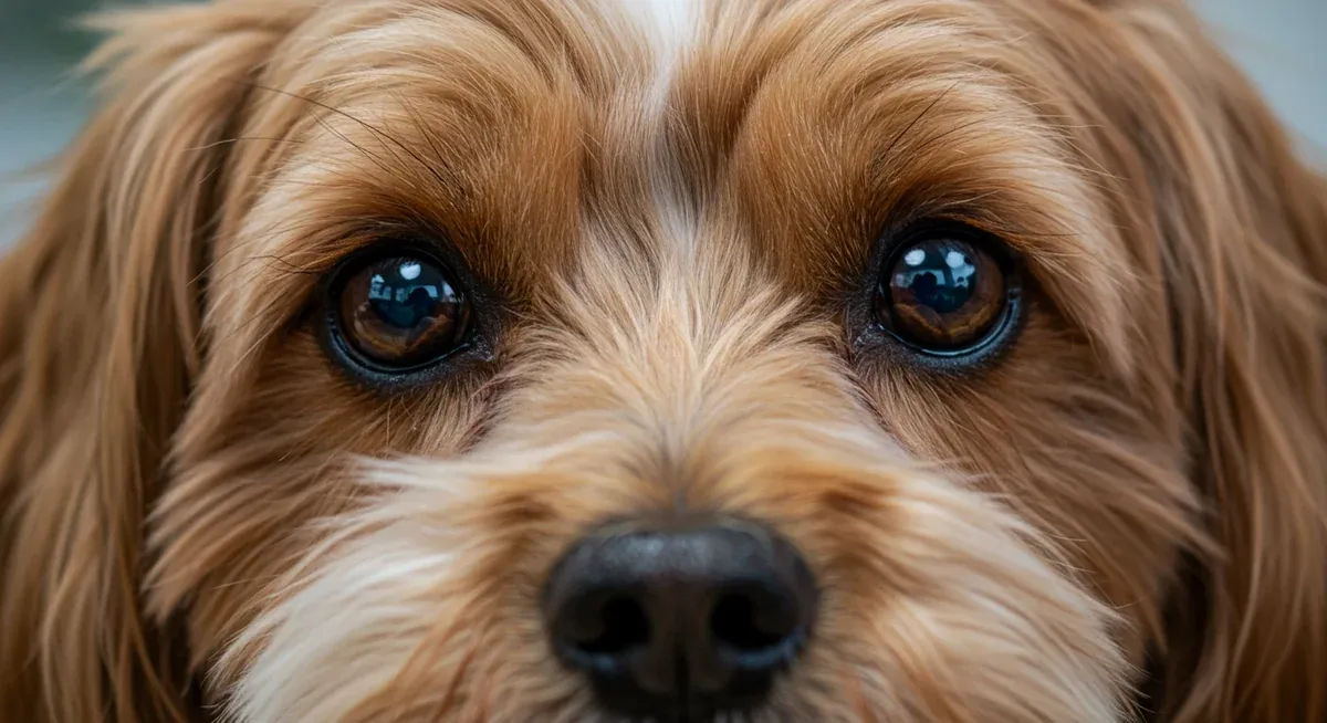 Close-up view of a Havanese dog's healthy eyes, demonstrating what owners should look for when monitoring for eye conditions like Progressive Retinal Atrophy and cataracts