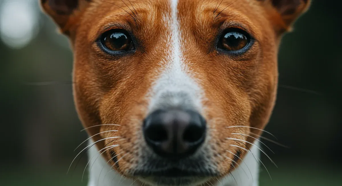 Close-up view of a Basenji's healthy eyes, illustrating the importance of regular eye examinations for detecting progressive retinal atrophy and other vision problems
