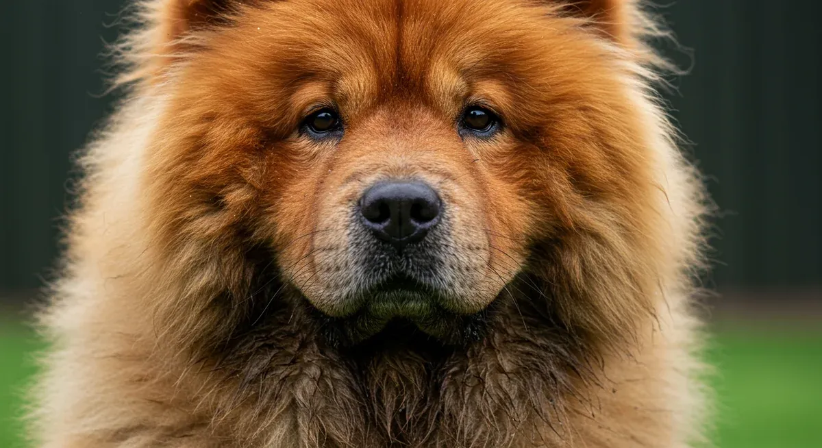 Close-up of a Chow Chow's coat showing signs it needs bathing, including greasy texture and dull appearance