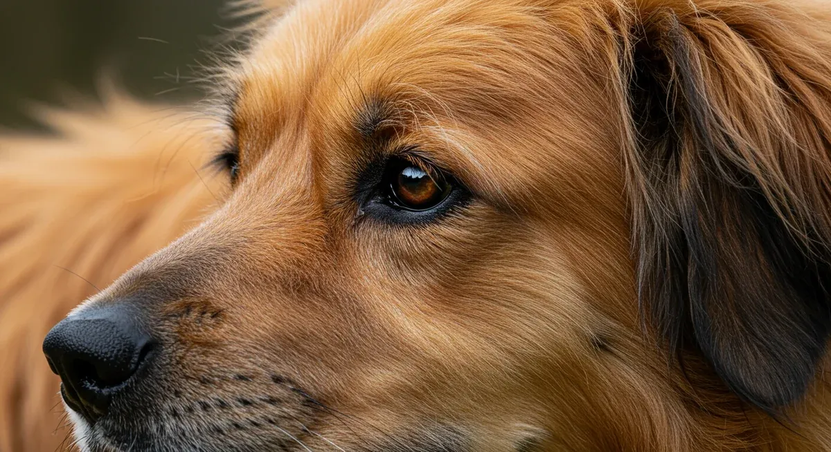 Close-up detail of a Briard's coat showing signs of problematic shedding including skin irritation and excessive hair loss that indicates potential health issues